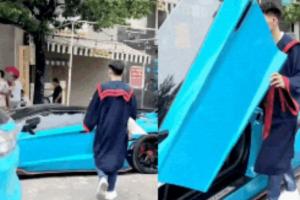 Sự thật chàng trai lái Lamborghini đi tốt nghiệp Đại học ở Hà Nội hút 10 triệu view